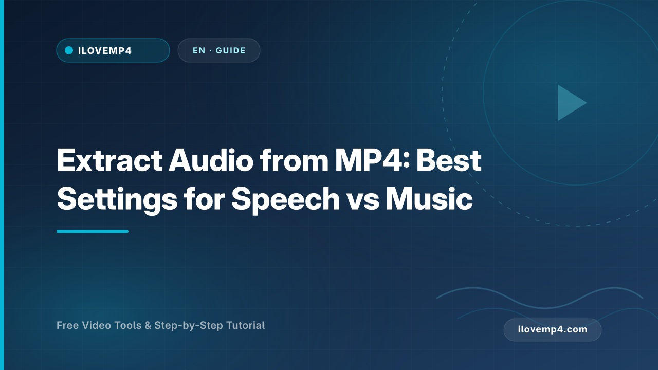 Extract Audio from MP4: Best Settings for Speech vs Music (2026)