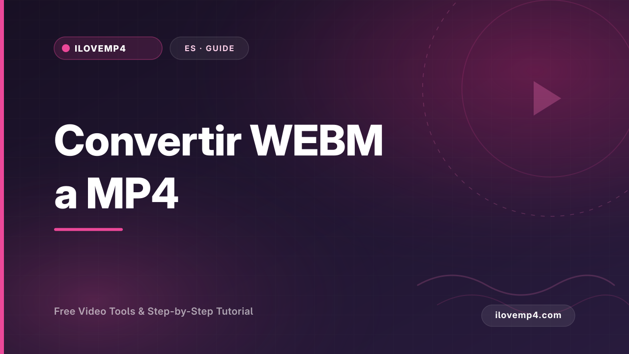 Convertir WEBM a MP4 (Soluciona Problemas de Reproducción + Carga)